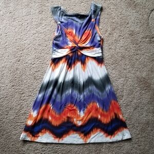 Tart Purple and Orange Sleeveless Mini Dress